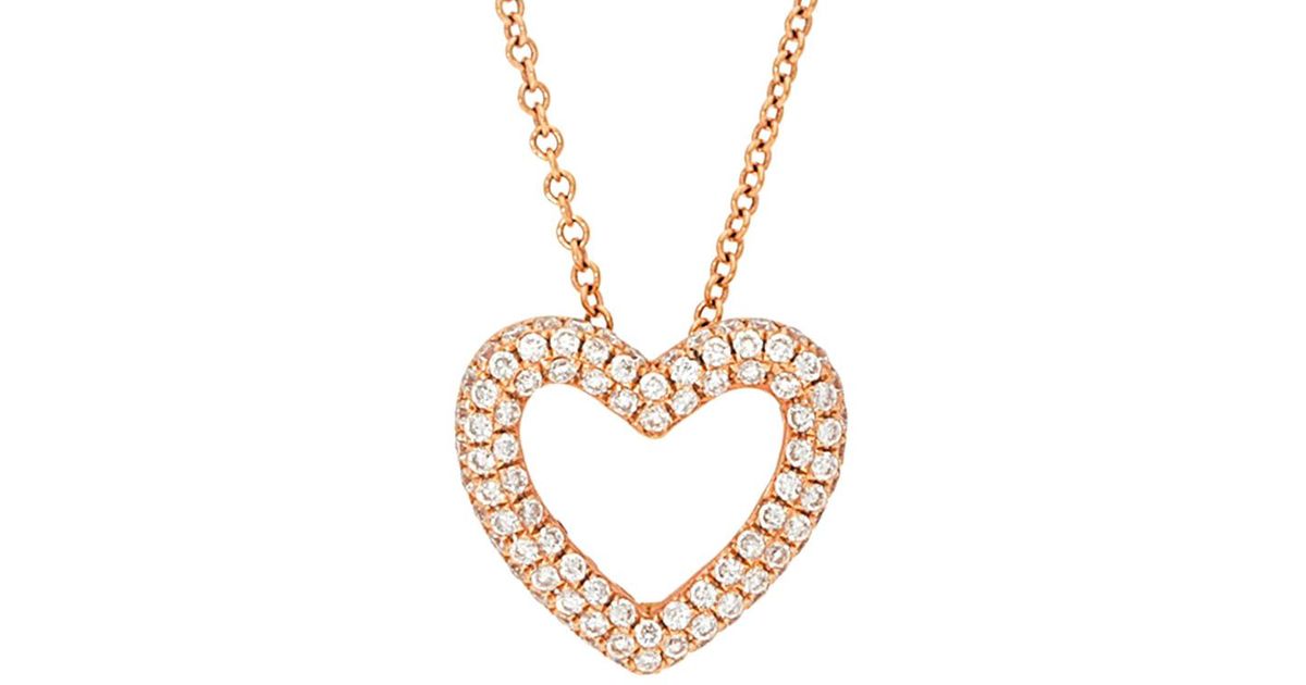 Nephora 18k Rose Gold 0.42 Ct. Tw. Diamond Slim Bubble Heart Necklace ...