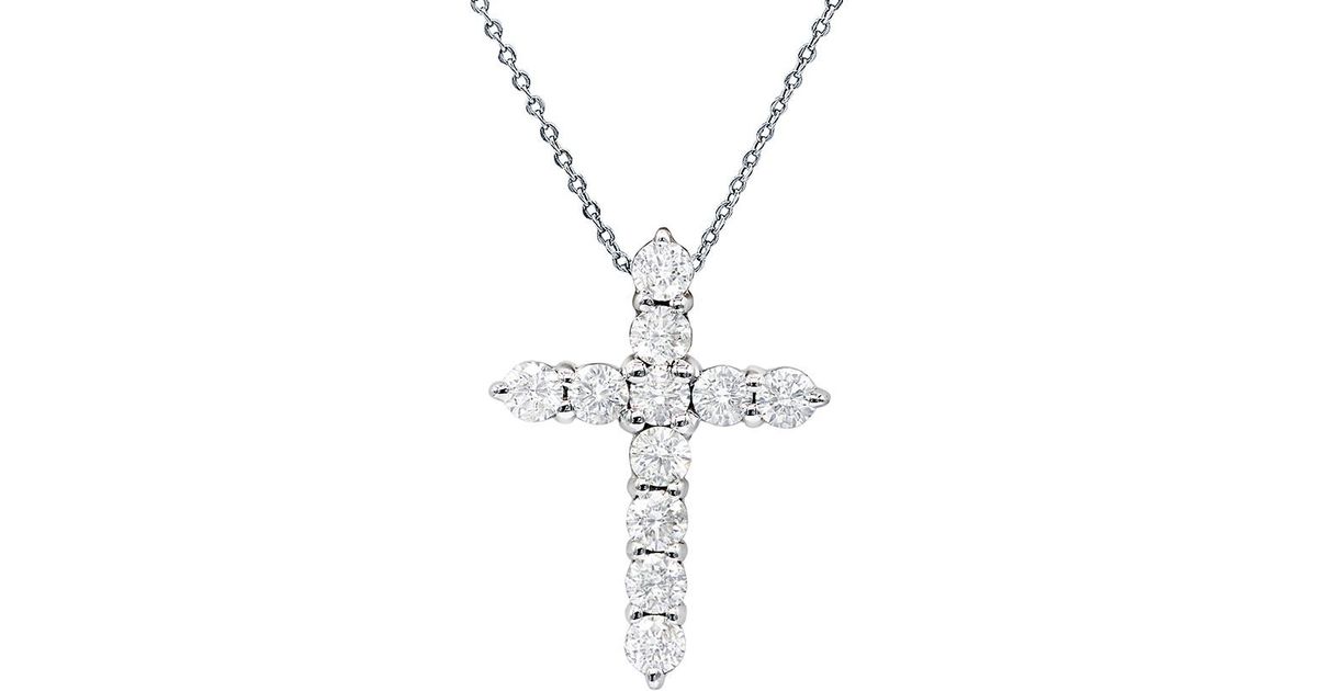 Lyst - Diana M. Jewels . Fine Jewelry 18k 2.20 Ct. Tw. Diamond Cross ...