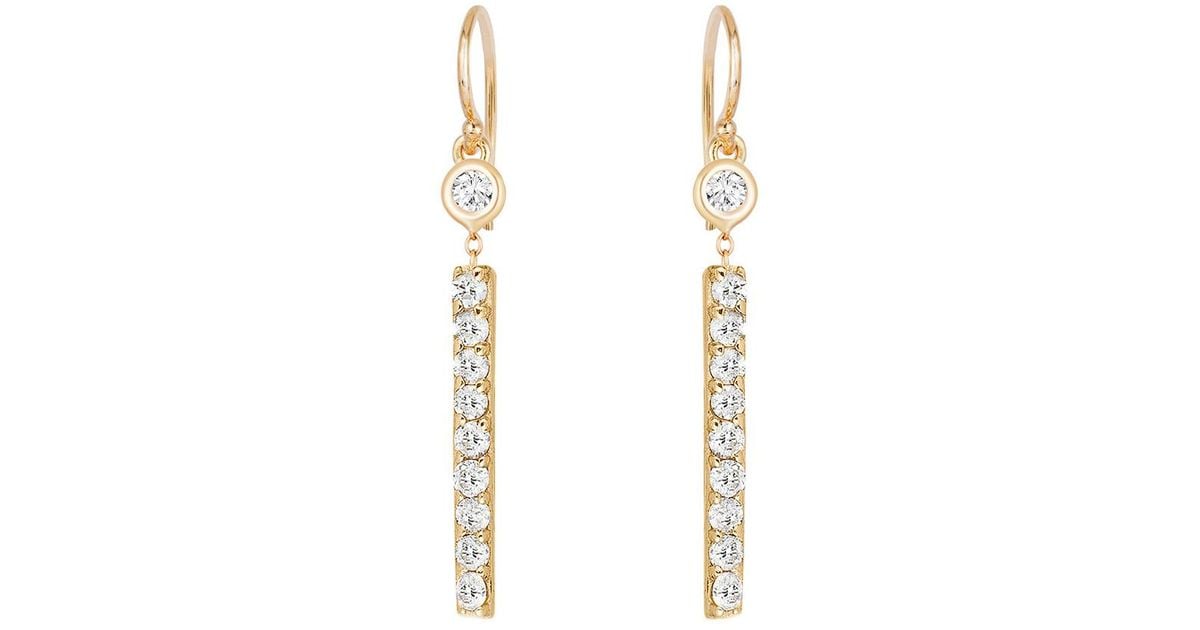 Ariana Rabbani 14k 0.20 Ct. Tw. Diamond Bar Drop Earrings in Metallic ...