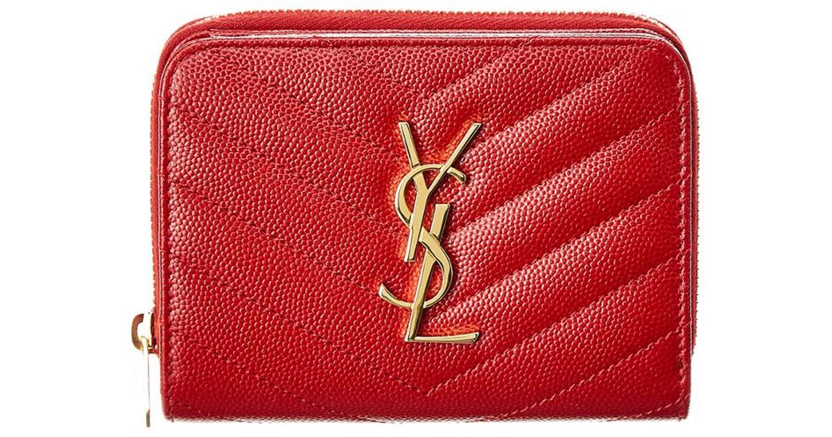 saint laurent monogram zip around wallet