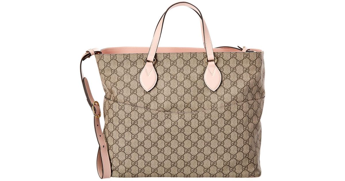 Lyst Gucci Soft Gg Supreme Diaper Bag In Pink