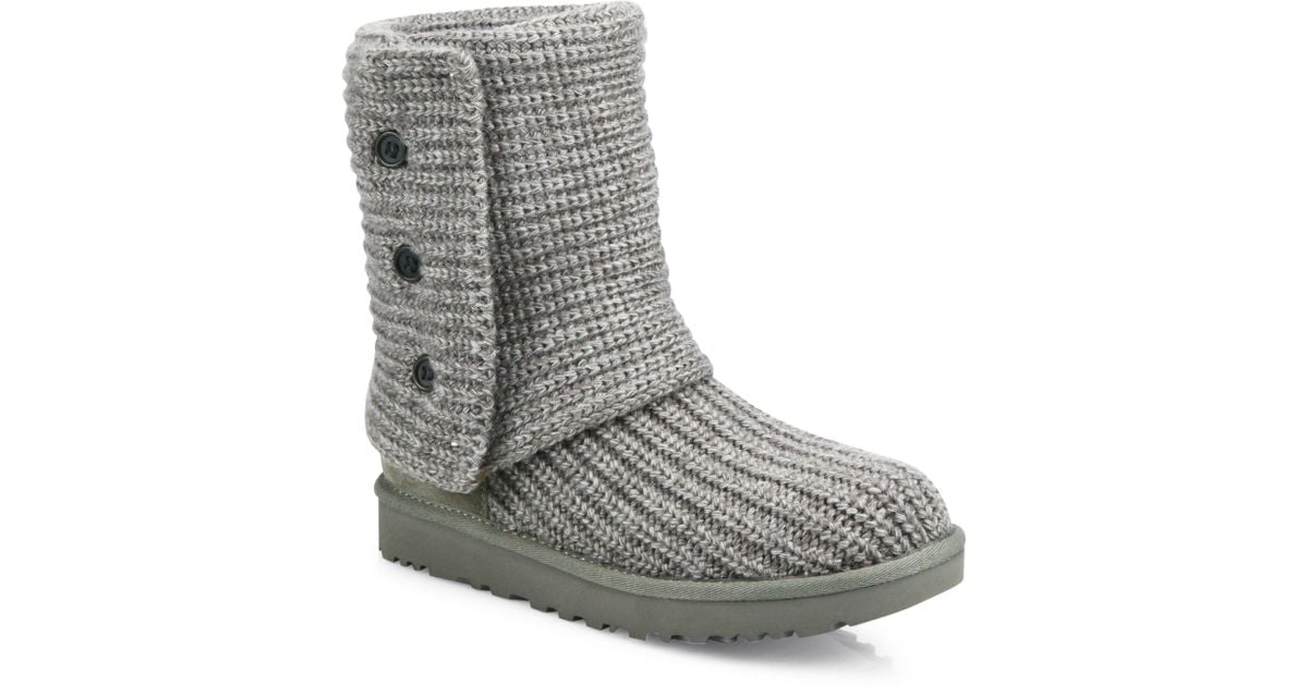 Ugg Classic Cardy Knit Boots in Gray | Lyst