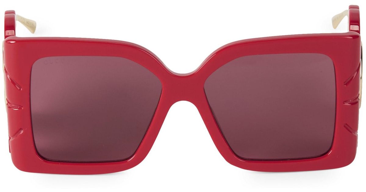 Gucci Women's GG0535S-005 Square Wing Sunglasses - Red in Red - Lyst