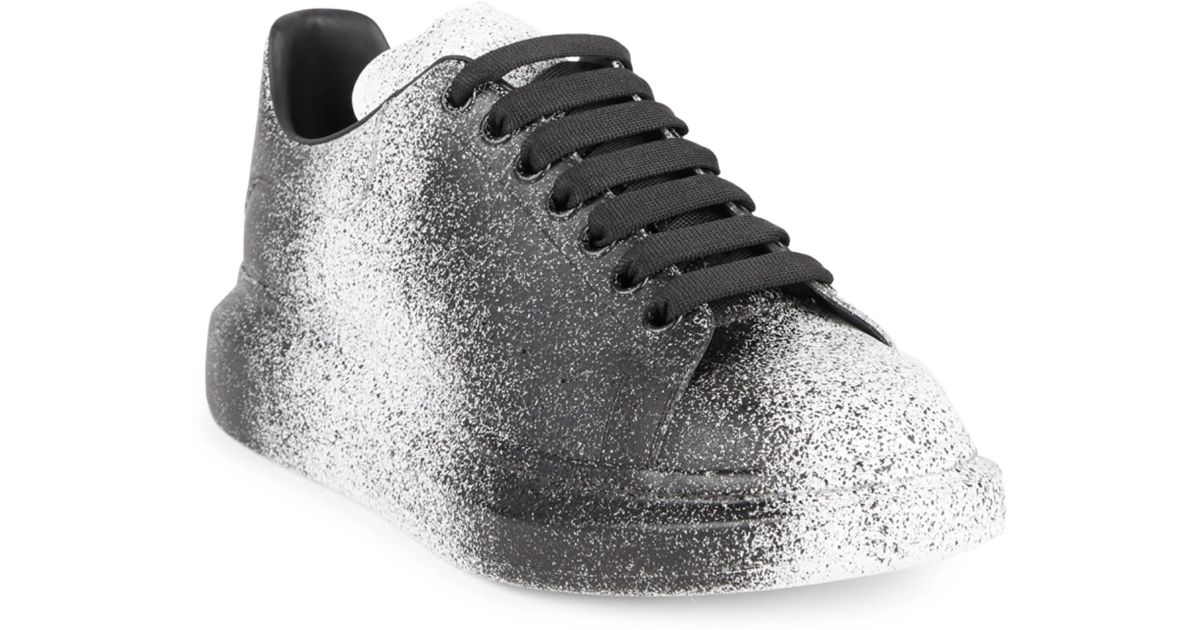 Alexander McQueen Spray Paint Platform Sneakers in Black