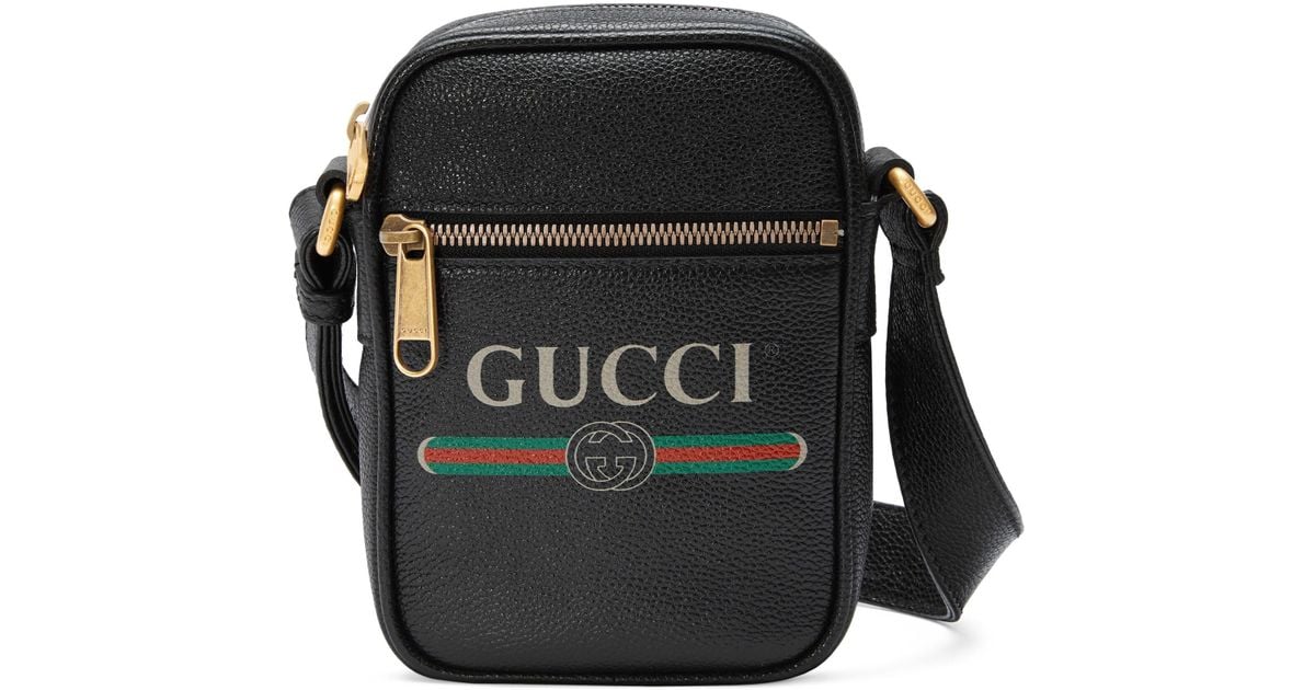 Gucci Men&#39;s Small Print Crossbody Bag - White in Black for Men - Lyst