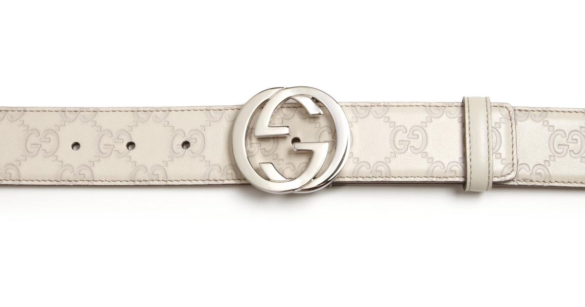 Lyst - Gucci Interlocking G Belt in White
