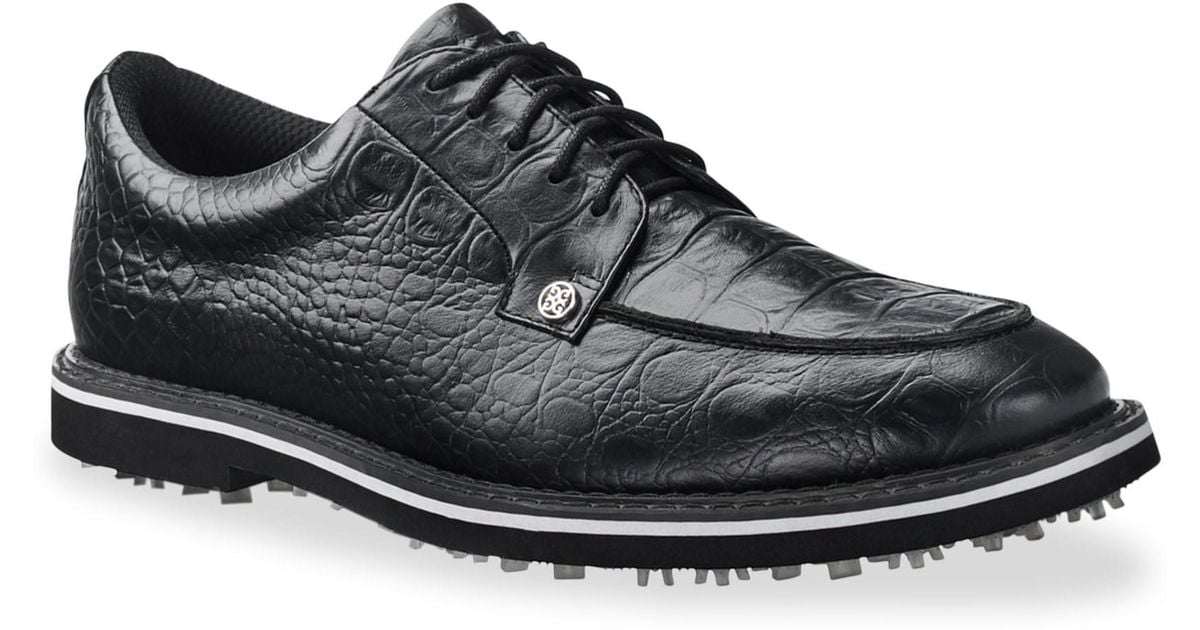 Lyst - G/Fore Gallivanter Pintuck Croc-embossed Leather Golf Shoes in