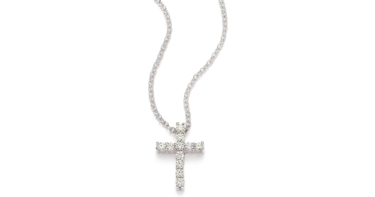 Lyst Hearts On Fire Whimsical Diamond 18k White Gold Cross Lyst Hearts On Fire Whimsical Diamond 18k White Gold Cross Pendant Necklace In