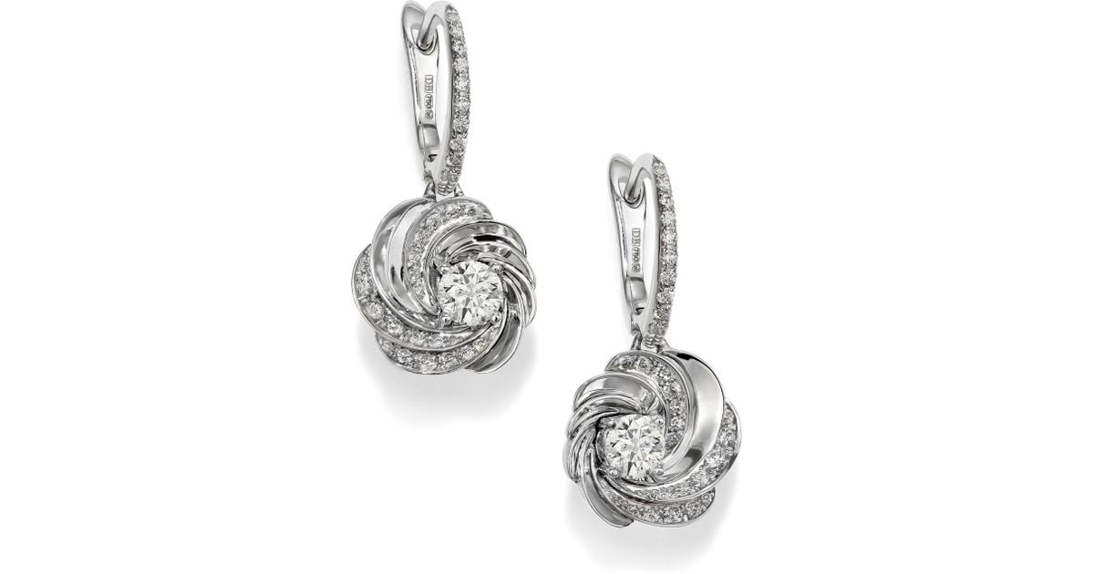 De Beers Aria Diamond 18k White Gold Sleeper Drop Earrings In De Beers Aria Diamond 18k White Gold Sleeper Drop Earrings In Metallic Lyst