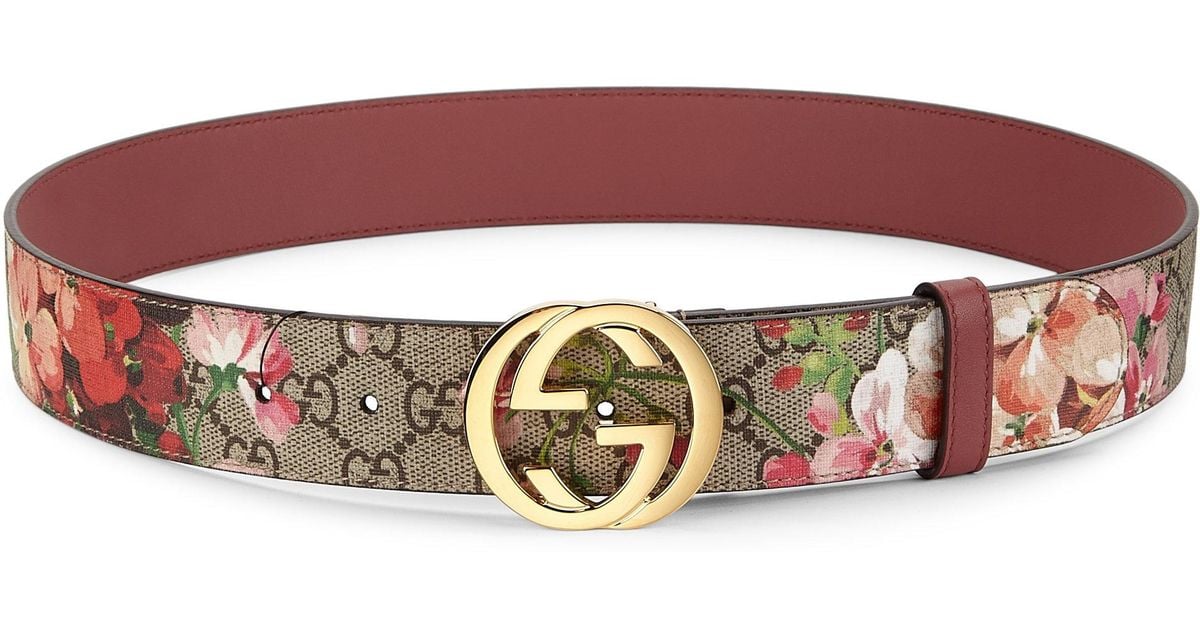 Lyst - Gucci Floral Logo Print Belt