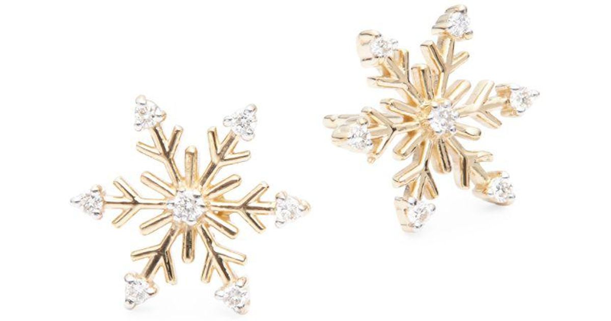 Lyst Kc Designs Diamond 14k Yellow Gold Snowflake Earrings In Lyst Kc Designs Diamond 14k Yellow Gold Snowflake Earrings In Metallic