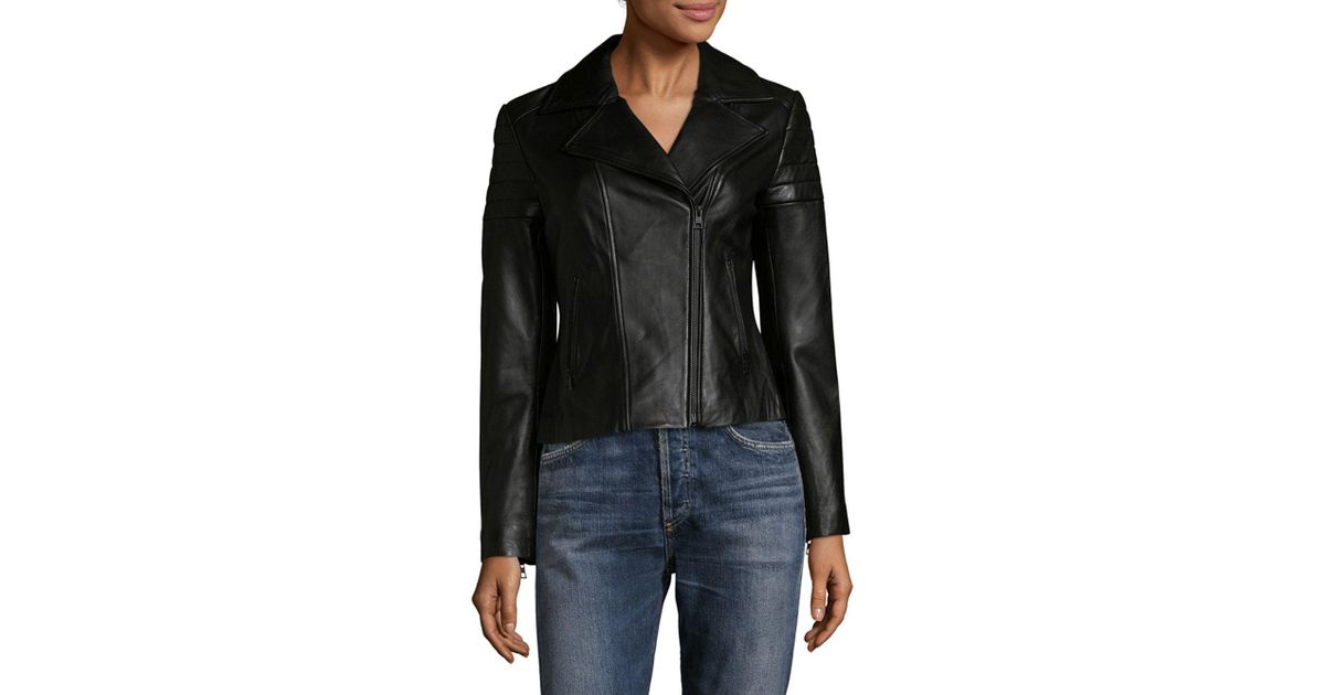 Lyst Soia Kyo Panelled Leather Moto Jacket In Black