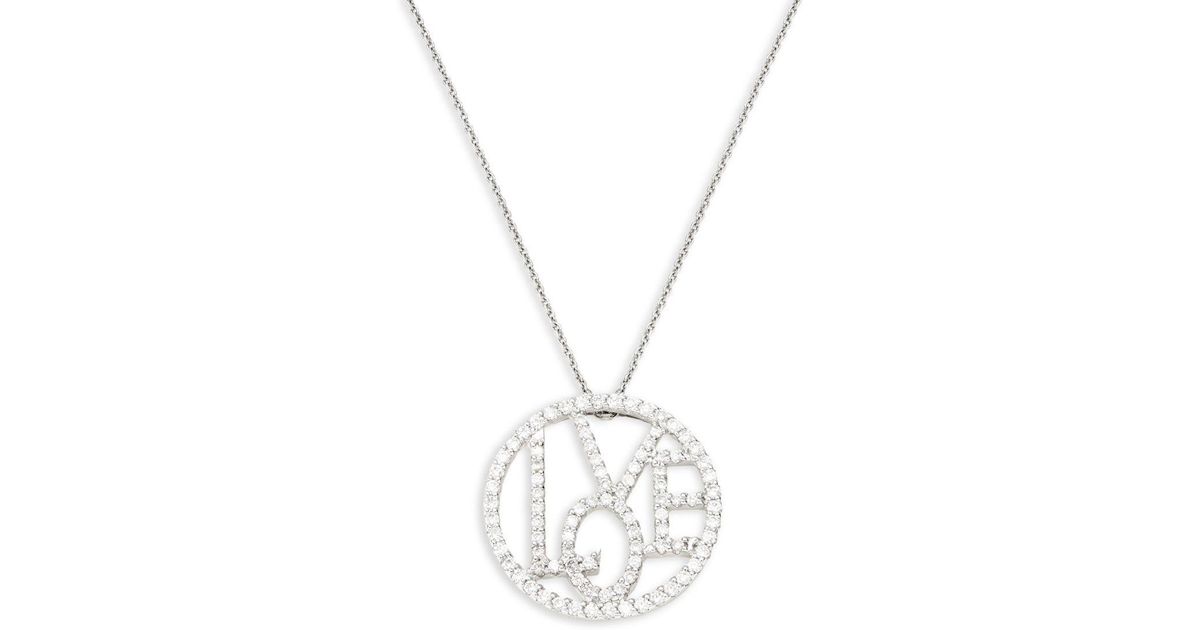 Lyst Roberto Coin 18k White Gold Diamond Circle Of Love Pendant Lyst Roberto Coin 18k White Gold Diamond Circle Of Love Pendant Necklace In