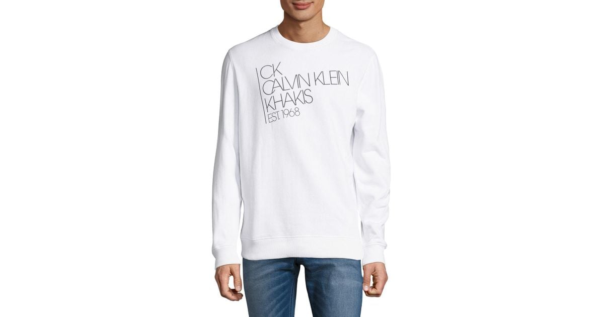 calvin klein white crew neck sweater