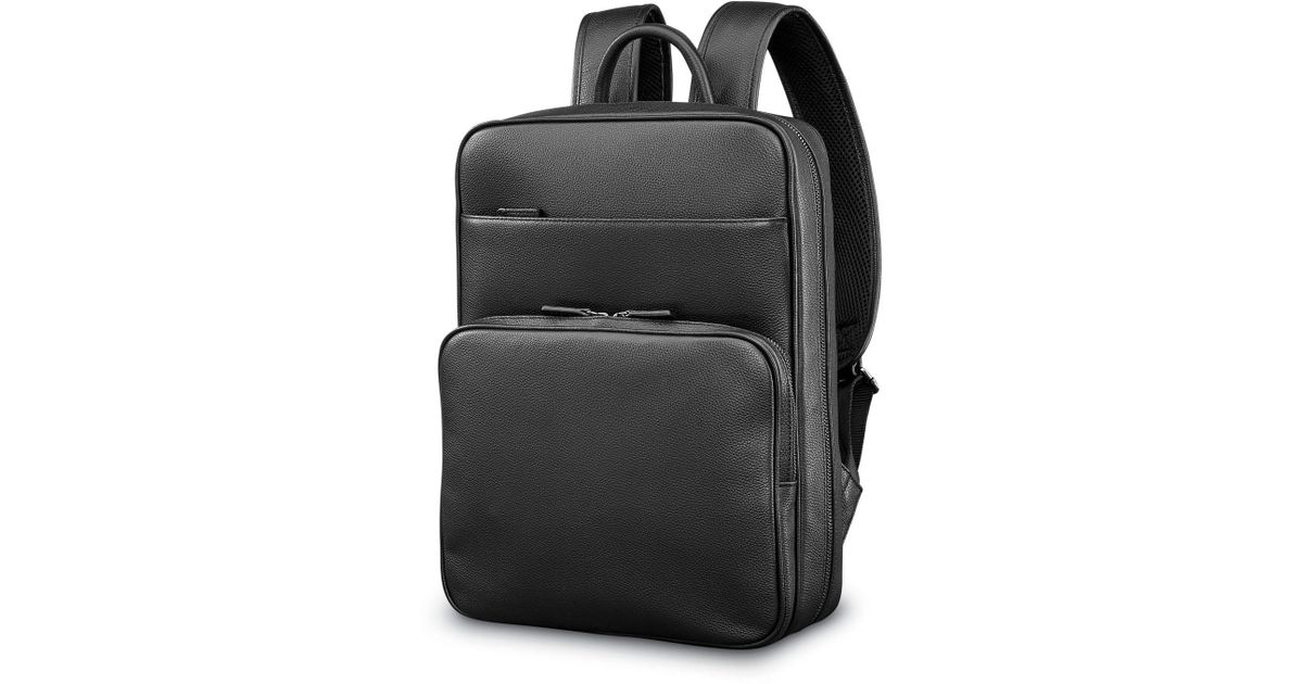 Lyst - Samsonite Mens Leather Classic Slim Backpack in Black for Men - Save 24%