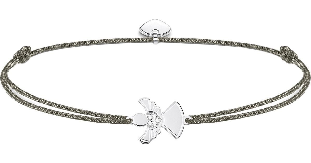 Lyst Thomas Sabo Little Secrets Textile And Sterling Silver Lyst Thomas Sabo Little Secrets Textile And Sterling Silver Guardian Angel Bracelet In Gray