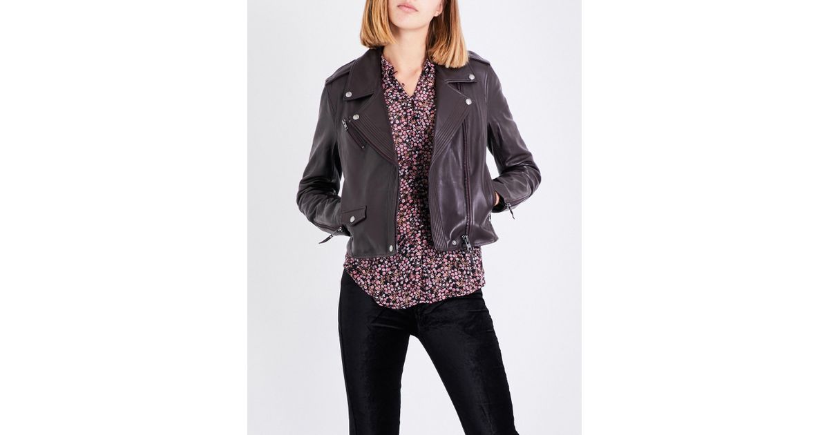 Lyst Paige Danette Leather Biker Jacket In Black