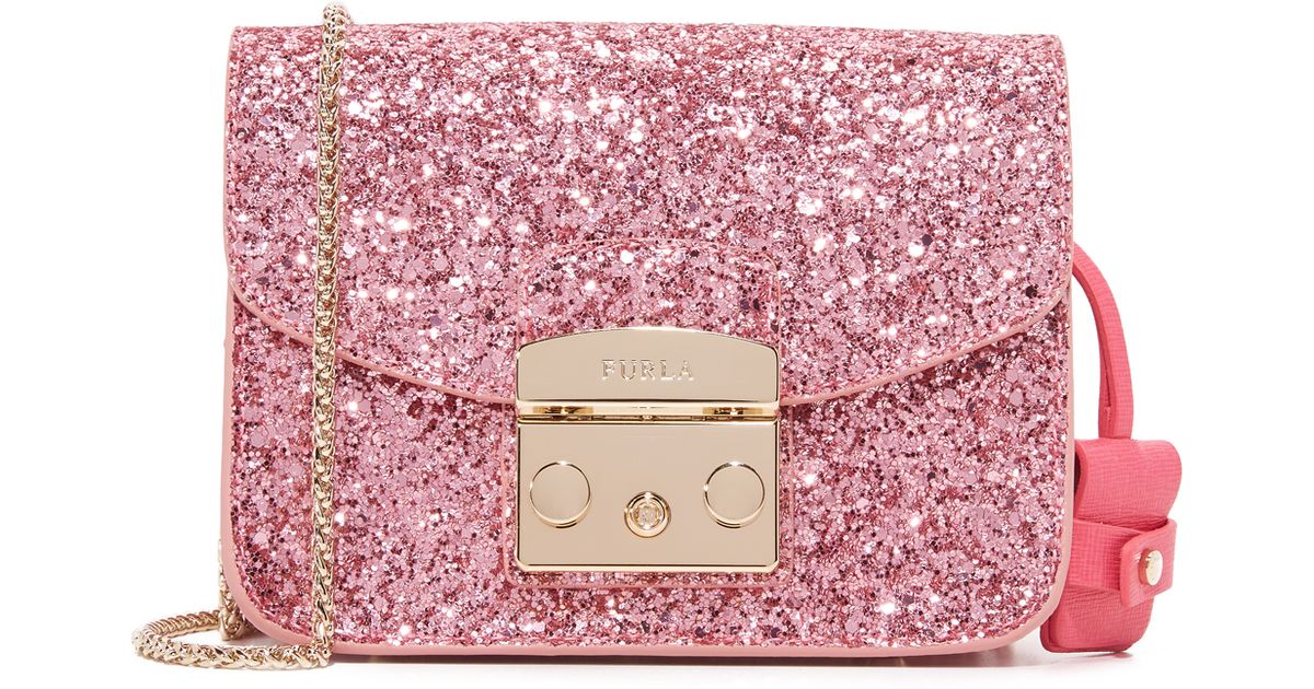 Lyst Furla Glitter Metropolis Cross Body Bag In Blue