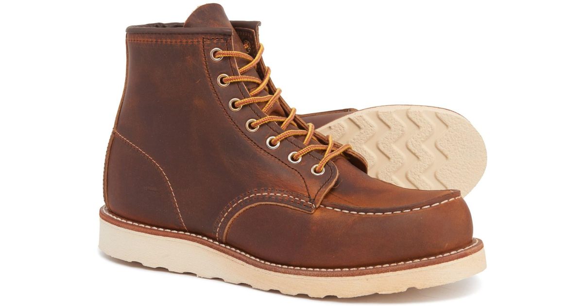 red wing moc toe work boots