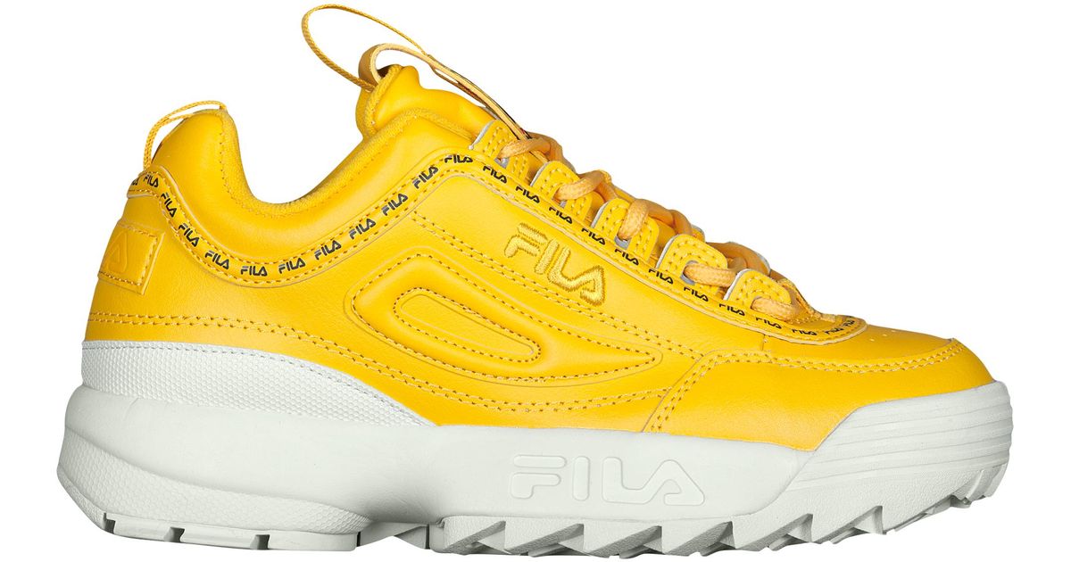 Lyst - Fila Yellow Taped Logo Disruptor 2 Premium Sneakers in Yellow ...