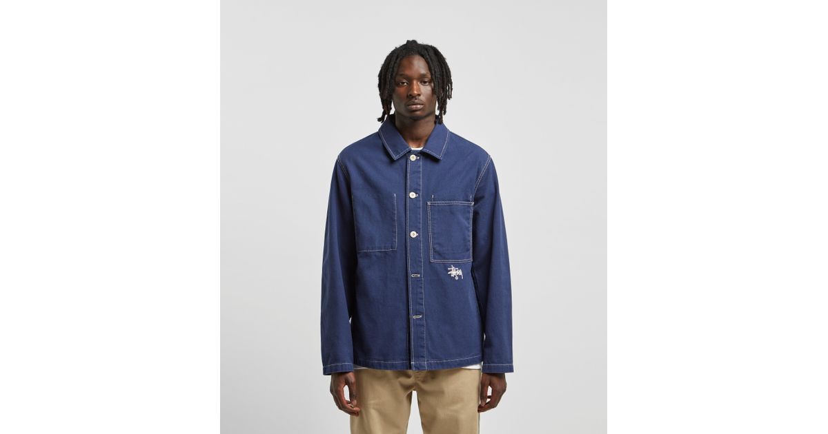 Stussy Canvas Shop Jacket in Blue for Men - Save 25% - Lyst