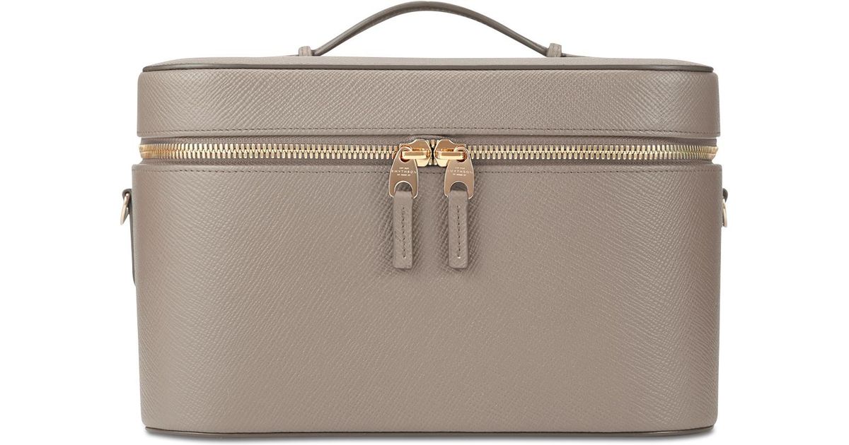 Smythson Panama Vanity Case In Metallic Lyst