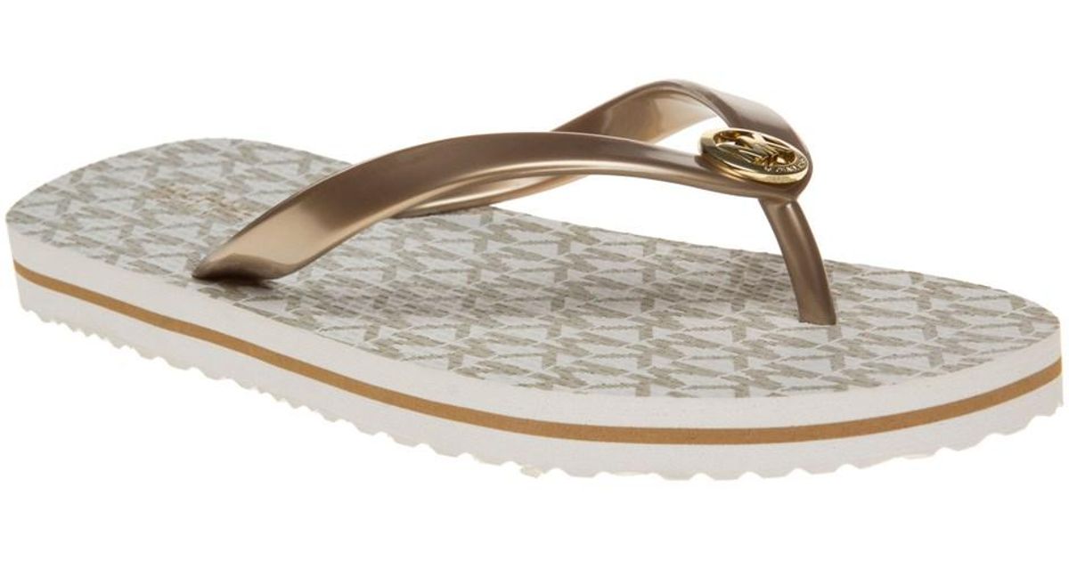 Michael Kors Mk Flip Flop Stripe Eva Sandals - Lyst