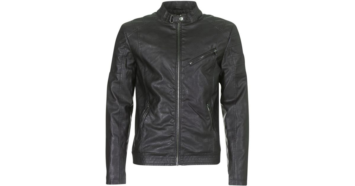 Guess Poutera Men S Leather Jacket In Black For Lyst