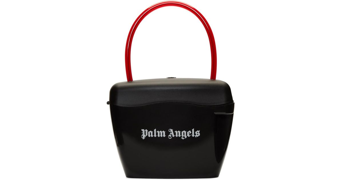 palm angels black padlock bag