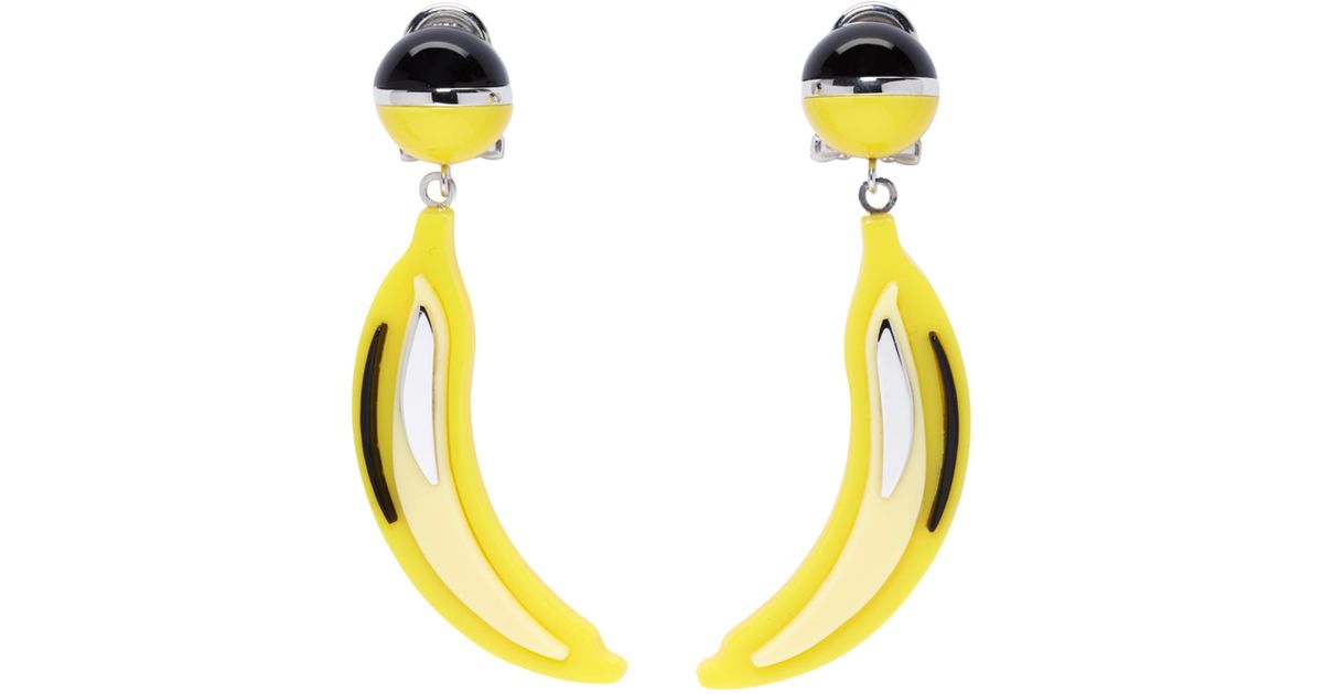 Lyst Prada Yellow Pop Banana Earrings In