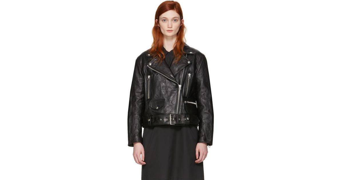 Acne Merlyn Leather Jacket In Black Lyst