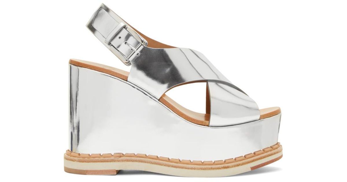 Mirror Silver Sandals Wedge Trendy Lyst Flamingos Metallic 1cJ3lFKT