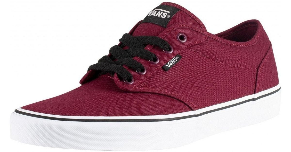 Vans Oxblood/white Atwood Canvas Trainers in Red for Men - Lyst