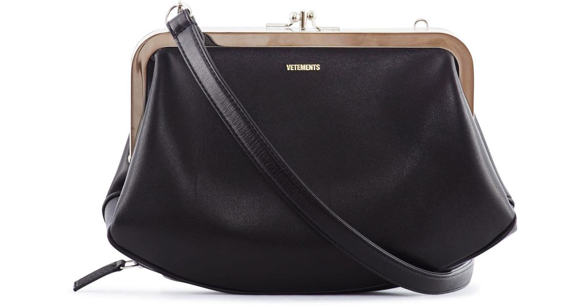 Lyst Vetements Granny Purse Leather Bag In Black