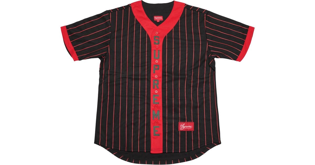 supreme baseball jersey red