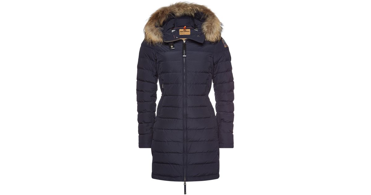 Parajumpers Dana Down Parka With Fur Trimmed Hood In Blue Lyst