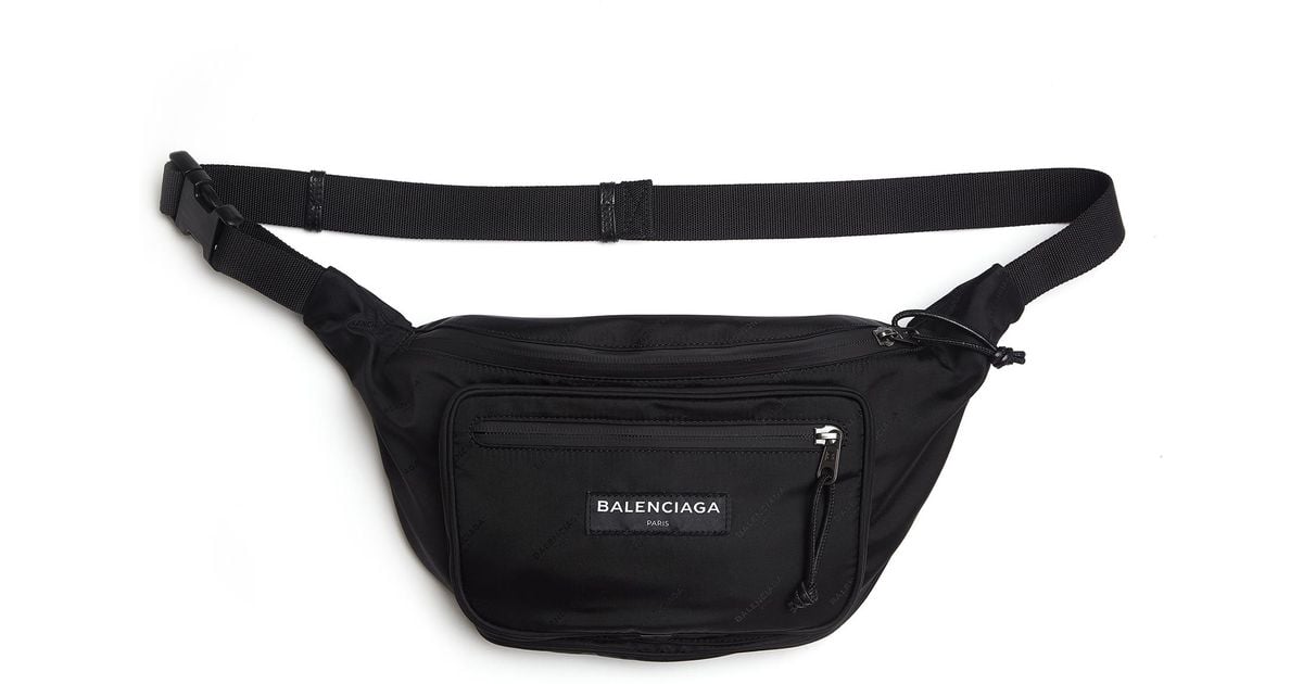 Lyst - Balenciaga Logo Waist Bag in Black