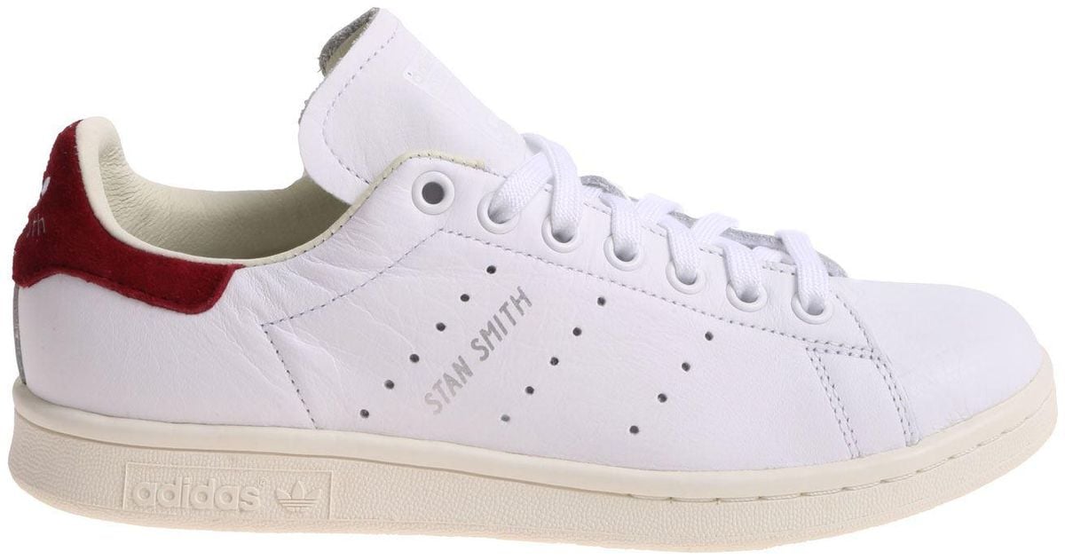 Adidas Originals Stan Smith W White And Burgundy Sneakers in White ... Adidas Originals Stan Smith W White And Burgundy Sneakers in White - Lyst