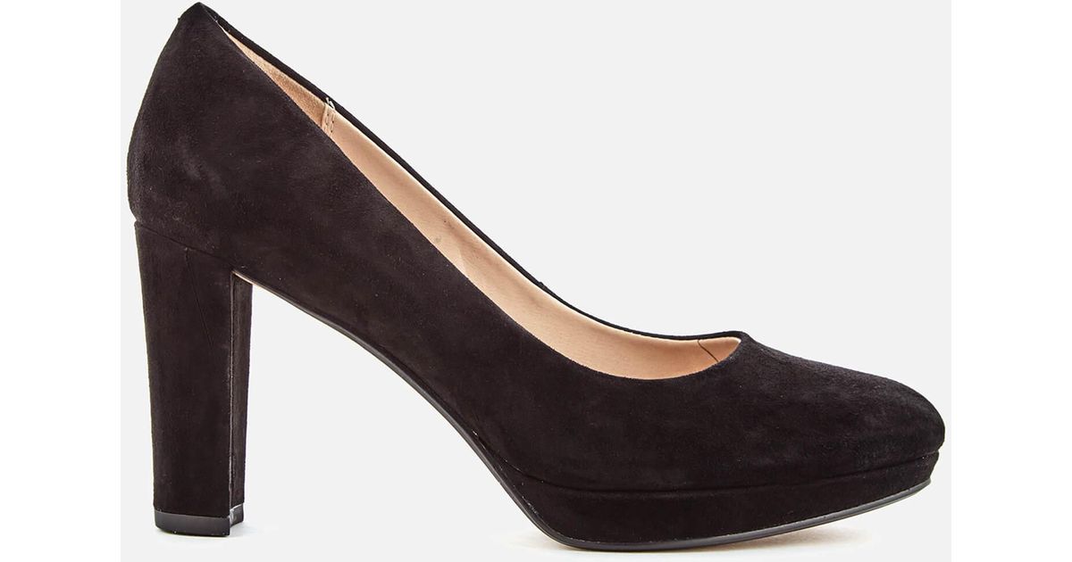 clarks black suede court shoes