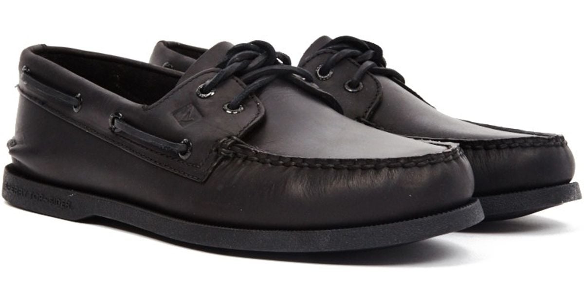 all black sperry top sider