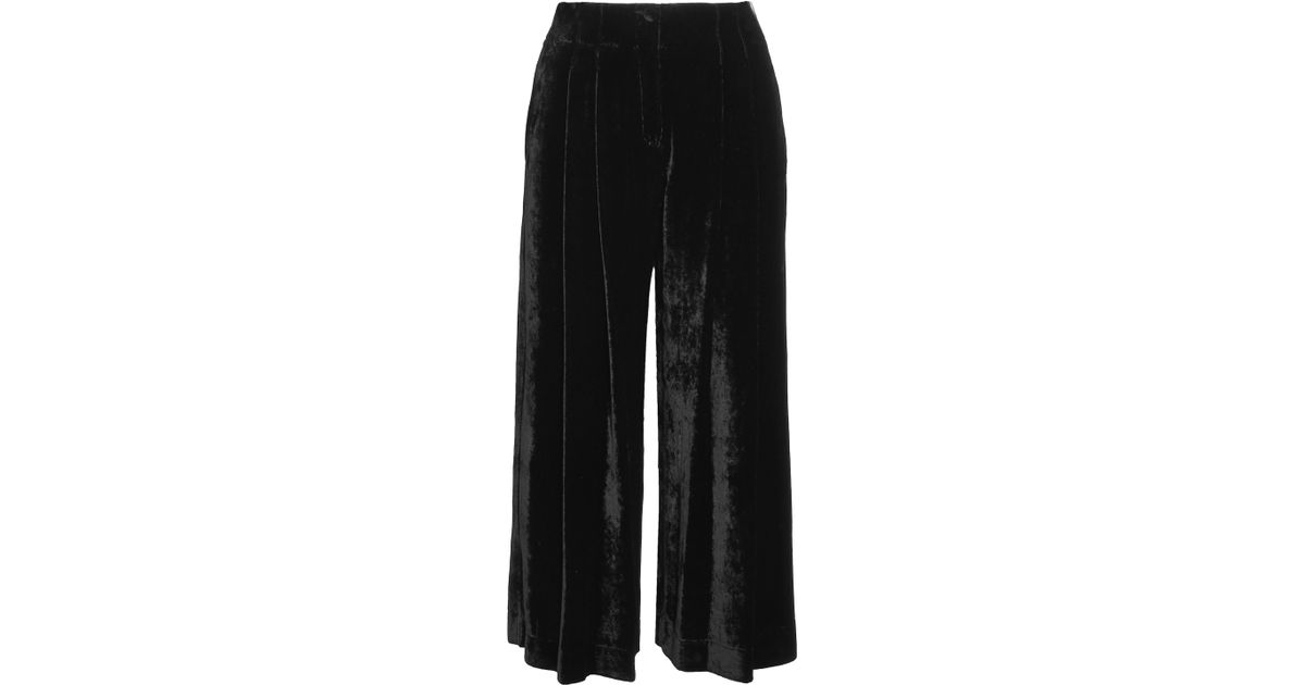 Raquel Allegra Velvet Chenille Culottes Black - Lyst