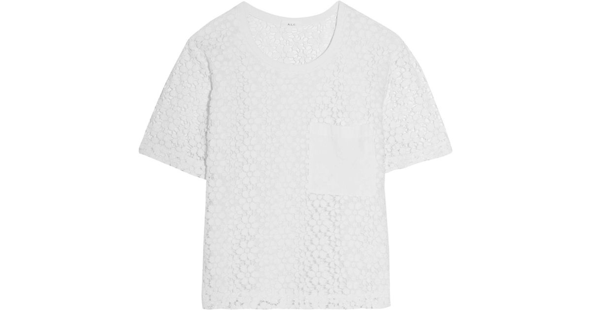 Lyst - A.L.C. Guipure Lace Cotton Top in White