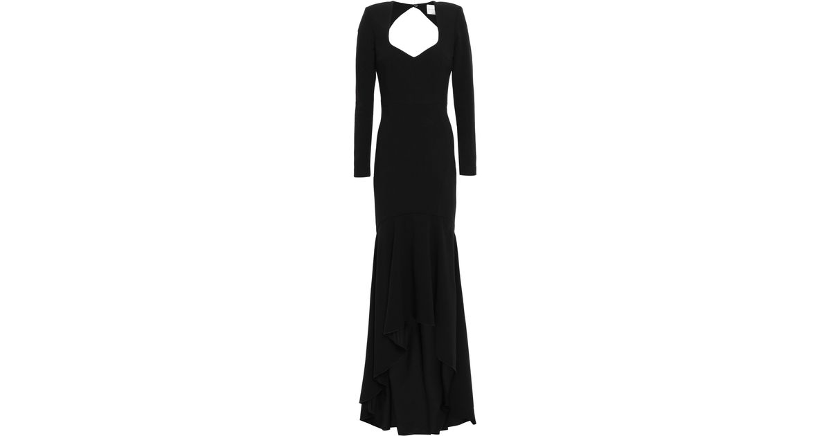Rebecca Vallance Synthetic Delilah Open-back Stretch-crepe Gown Black ...