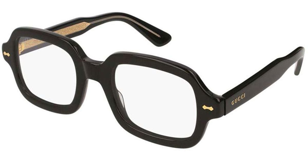 Gucci Black Acetate Gg0072s 001 Thick Rectangle Optical Glasses In Black For Men Lyst 