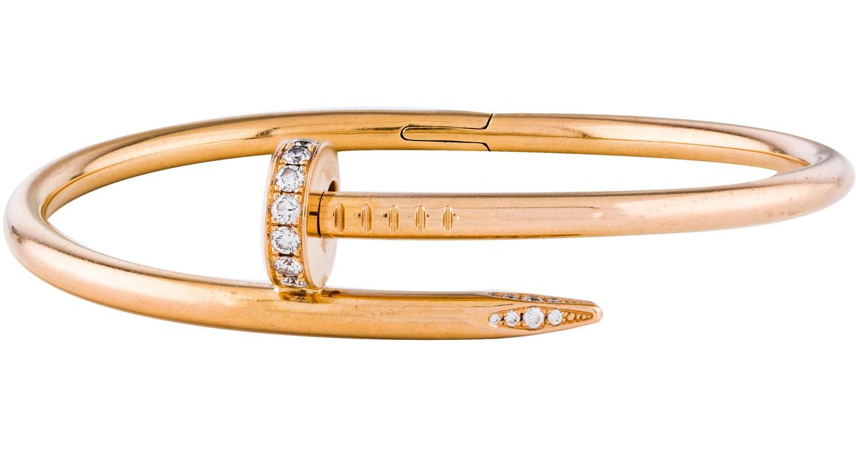 Lyst Cartier Diamond Juste Un Clou Bracelet Rose In Metallic