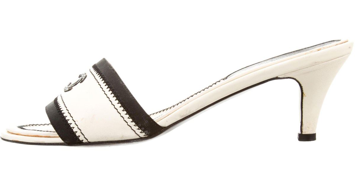 chanel cc black sandals