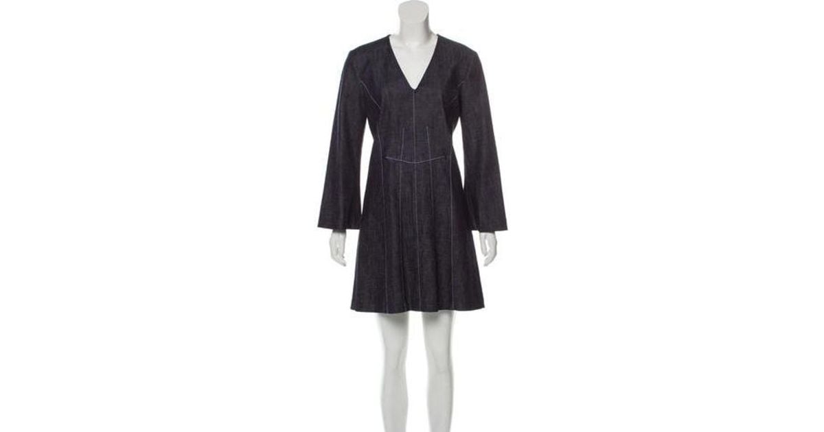 Lyst Derek Lam Long Sleeve Denim Dress In Blue