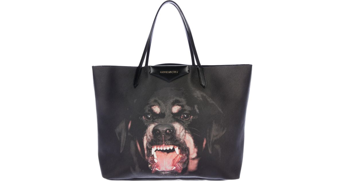 Lyst Givenchy Rottweiler Antigona Tote Black In Metallic