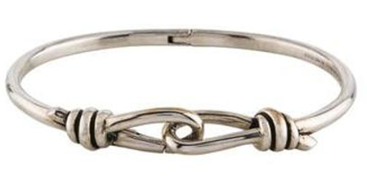 Lyst Tiffany Co Knot Hinged Bangle Silver In Metallic