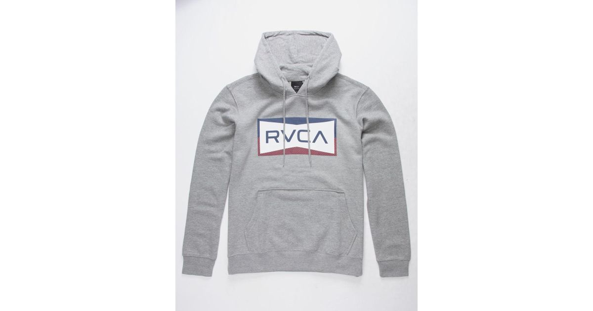 RVCA Mens VA Sport Shade Big RVCA Mens Pullover Hoodie Athletic Heather Gray